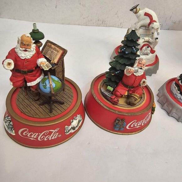 vtg coca cola collectibles Ice Bucket Franklin Mint Holiday Figurine Polar Santa - Picture 5 of 16